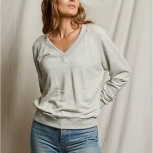 perfectwhitetee sinead Heather gray 
french terry v neck sweatshirt